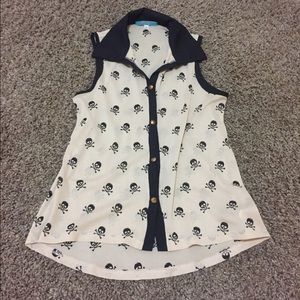 Crossbone skull button-up